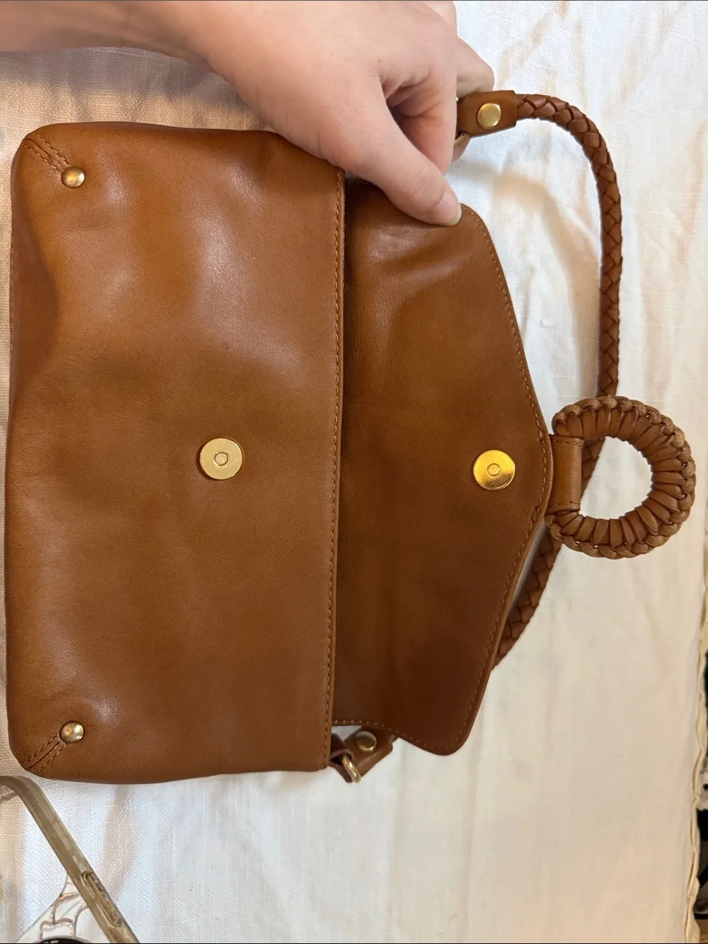 Micheal Kors brown leather wristlet/ mini purse